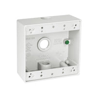 TayMac 32.0 cu in Square Die-Cast Metal 2 gang Weatherproof Box White