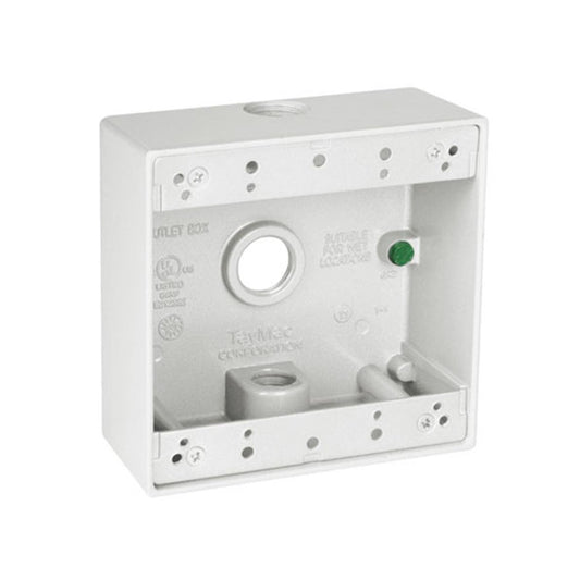 TayMac 32.0 cu in Square Die-Cast Metal 2 gang Weatherproof Box White