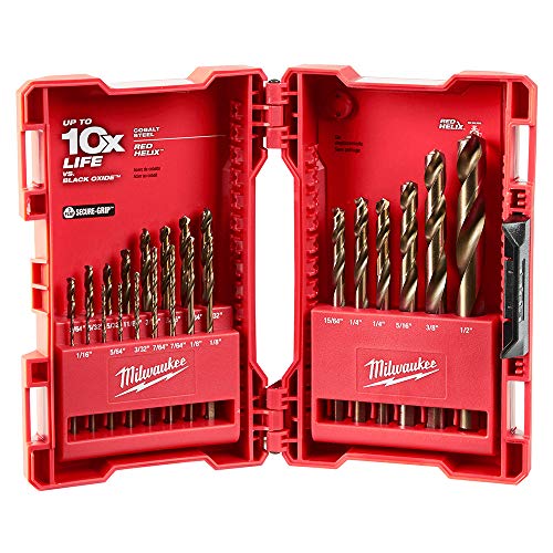 23 PIEZAS BROCAS DE COBALTO CON HÉLICE ROJA