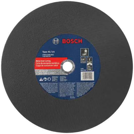 Bosch Cwcs1m14sc 14 X 3/32 X 1 Arbor Type 1a 36 Grit Metal Stud/Stainless Cutting Bonded Abrasive Wheel