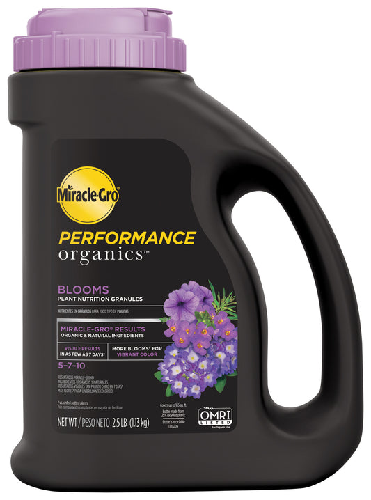 Miracle Gro 3005710 2.5 Lb Performance Organics Blooms Plant Nutrition Granules 5-7-10