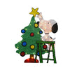 32" Peanuts Pre-Lit 2D Yard Art Snoopy Star On Tree