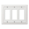 Amerelle Continental White 3 gang Die-Cast Metal Rocker Wall Plate 1 pk