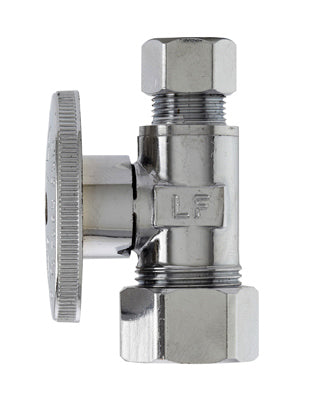 Straight Supply Stop Valve, Chrome, 5/8-In. O.D. Compression x 3/8-In. O.D. Compression