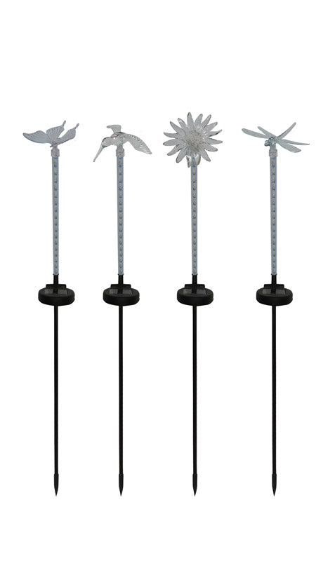 Alpine Plastic Clear 32.05 in. H Solar Spring Motion Garden Stake (Pack of 16)