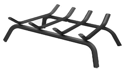 18-Inch Black Wrought Iron Fireplace Grate