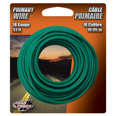 Southwire 55835033 18/16 AWG 33' Green Stranded Primary Auto Wire