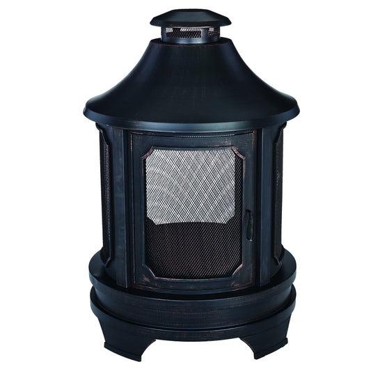Living Accents  Old World  Wood  Steel  Outdoor Fireplace  45 in. H x 29.5 in. D x 29.5 in. W