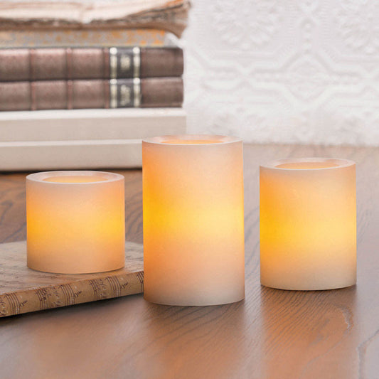 Inglow  Butter Cream  Vanilla Scent Pillar  Candle  4, 5, & 6 in. H