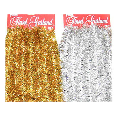 Soft & Silky Garland, Gold & Silver, 2-In. x 15-Ft. (Pack of 24)