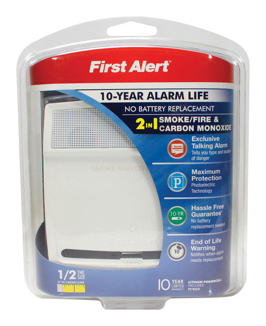 First Alert PC910V White 2-In-1 Smoke/Fire & Carbon 10 Year Monoxide Alarm                                                                            