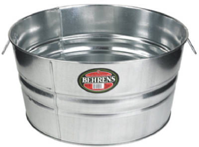 Behrens High Grade Steel 2GS 15 Gal Silver Galvanized Steel Round Tub