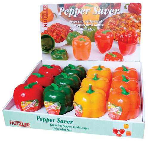 Hutzler Assorted Colors Plastic Pepper Saver 12 pc. (Pack of 12)