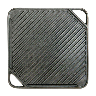 Reversible BBQ Griddle, Cast Iron, 10.5-In. Sq.
