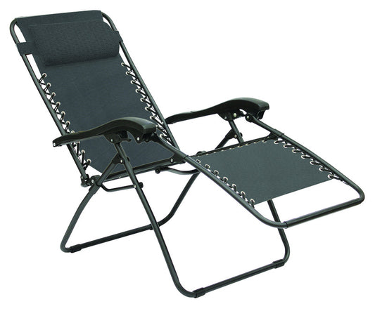 Living Accents Black/Gray Steel 1-Person Relaxer Chair 250 lbs. Capacity