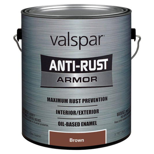 Valspar Anti-Rust Armor Indoor and Outdoor Gloss Brown Oil-Based Enamel Spray Paint 1 gal