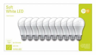 GE A19 E26 (Medium) LED Light Bulb Soft White 60 Watt Equivalence 10 pk