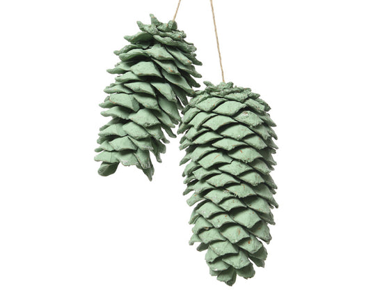 Decoris Hanging Pinecones Christmas Decoration Green 1 pk (Pack of 18)