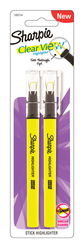 Sharpie Clear View Neon Color Yellow Chisel Tip Highlighter (Pack of 6)