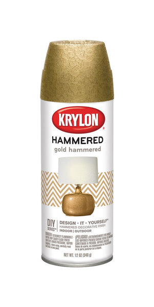 Krylon Solvent Cleanup Gold Multipurpose Hammered Indoor/Outdoor Spray Paint 12 oz.