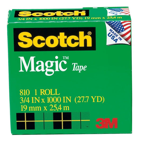 3M 810 3/4" x 1000" Scotch® Magic™ Tape                                                                                                               