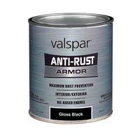 Valspar Anti-Rust Indoor and Outdoor Gloss Black Oil-Based Enamel Rust Prevention Paint 1 qt