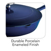 12 in Enameled Cast-Iron Series 1000 Covered Skillet - Gradated Cobalt