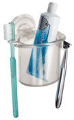 InterDesign 51920 Clear Toothbrush & Razor Center