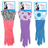 Evri Glam-Gloves Latex Cleaning Gloves One Size Fits All Teal 1 pair