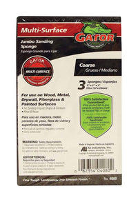 Gator 5 in. L X 3 in. W X 1 in. 60 Grit Coarse Sanding Sponge