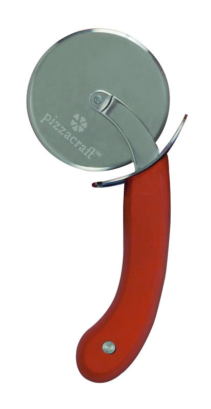 Pizzacraft  1.1 in. W x 7.8 in. L Silver/Red  Stainless Steel  Pizza Cutter