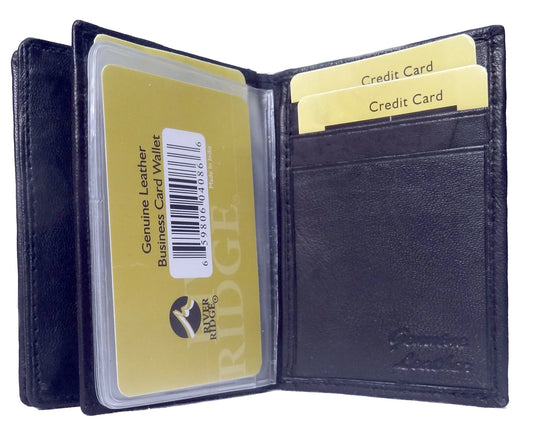 Punita Group 04086 Black Lambskin Leather Bi Fold Business Card Wallet