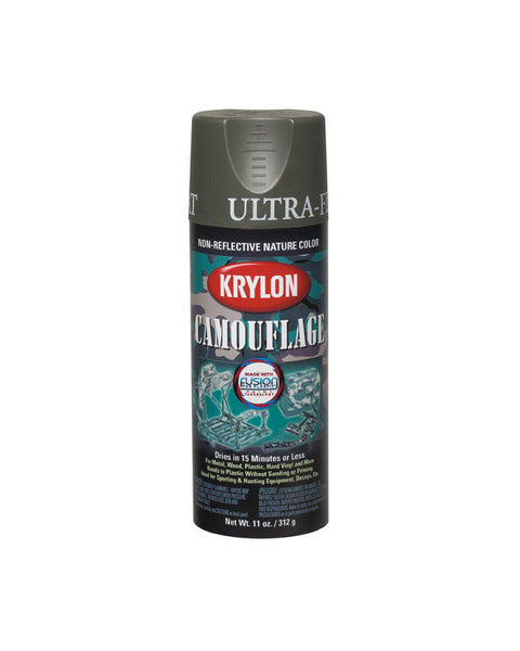 Pintura en aerosol camuflaje ultraplana de color oliva no reflectante Krylon Nature Color, 11 oz (caja de 6)