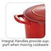 3.5 Qt Enameled Cast-Iron Series 1000 Covered Round Dutch Oven - Gradated Red