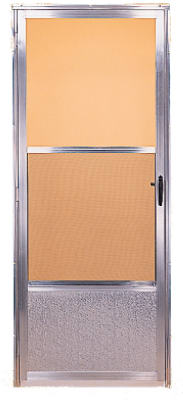 Storm Door, Self-Storing Screen, Mill Finish Aluminum, 32 x 80-Inch