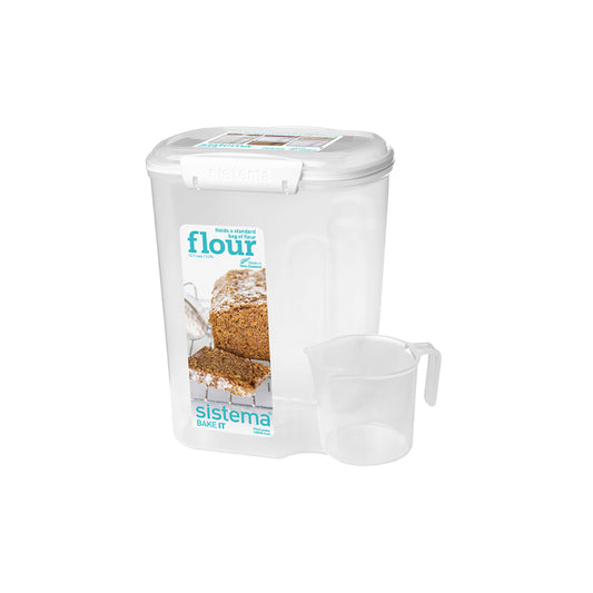 Sistema Clear Bakery Storage Flour Container 3.25 Liters with Measure Cup