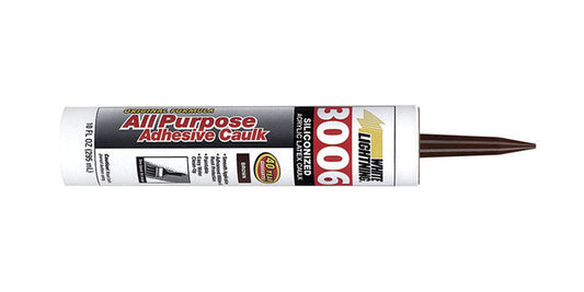White Lightning 3006 Brown Siliconized Acrylic Caulk Sealant 10 oz. (Pack of 12)