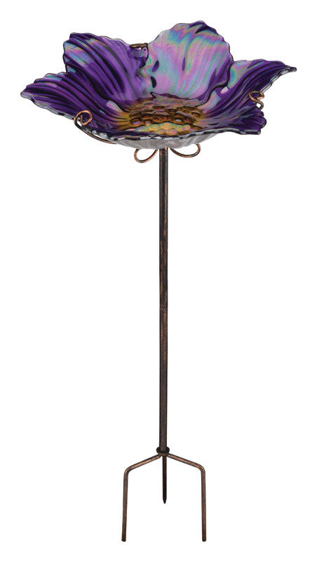 Regal Art & Gift Glass/Metal 25 in. Bird Bath with Stake (Pack of 6)