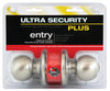 Ultra Security Satin Nickel Entry Knobs KW1 1-3/4 in.