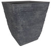 HC Companies Tahoe 17.3 in. H X 16 in. W X 16 in. D Fiberglass/Resin Texture Planter Slate