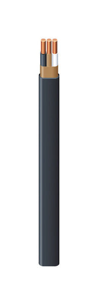 Cable de construcción Southwire calibre 6, 2 conductores, 55 A, 600 V, 90 °C, 500 pies, color negro