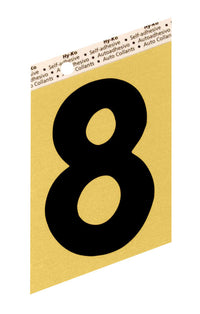 Hy-Ko 3-1/2 in. Black Aluminum Number 8 Self-Adhesive 1 pc. (Pack of 10)
