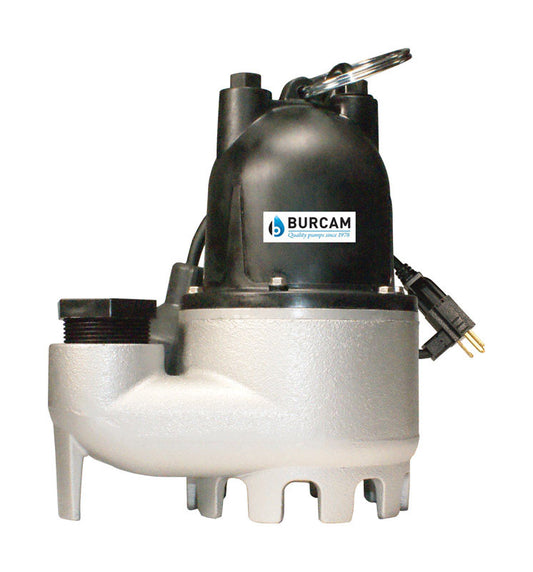 Burcam 1/3 HP 3,050 gph Cast Iron Tethered Float AC Submersible Sump Pump