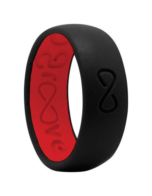 Groove Life Unisex Round Midnight Black/Raspberry Red Wedding Band Silicone Water Resistant Size 11