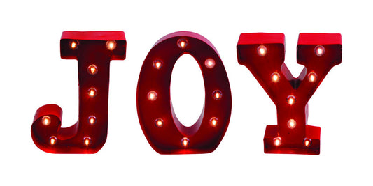 Sienna Battery Operated Incandescent Joy Sign White 24 lights Green (Pack of 6)