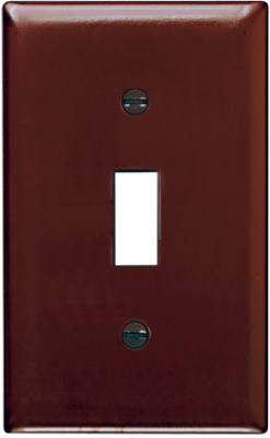 Wall Plate,1 Toggle, Nylon, Brown (Pack of 15)