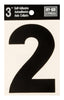 Hy-Ko 3 in. Black Vinyl Number 2 Self-Adhesive 1 pc. (Pack of 10)