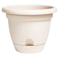 Bloem Lucca Pebble Stone Plastic Self-Watering Planter 8 in.