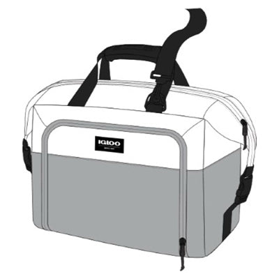 Snapdown Seadrift Soft-Sided Cooler, White/Gray, Holds 36 Cans
