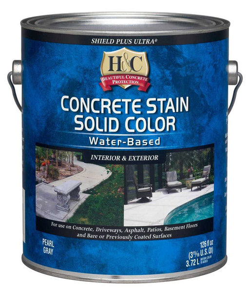 Tinte de látex para hormigón H&amp;C Shield Plus Ultra, para interiores y exteriores, base profunda, 1 galón (caja de 4)